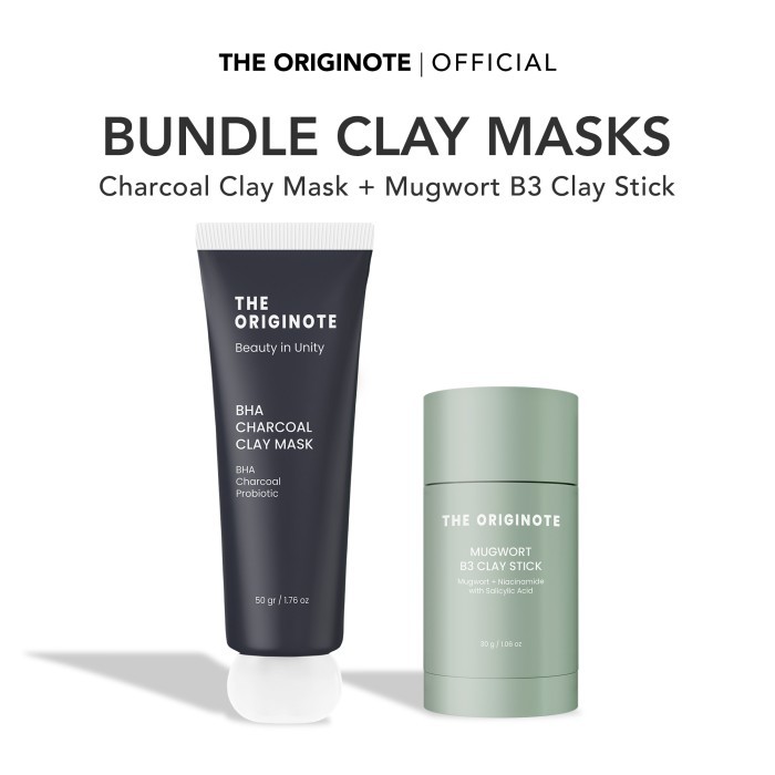 The Originote Bundle Charcoal Clay Mask + Mugwort B3 Clay